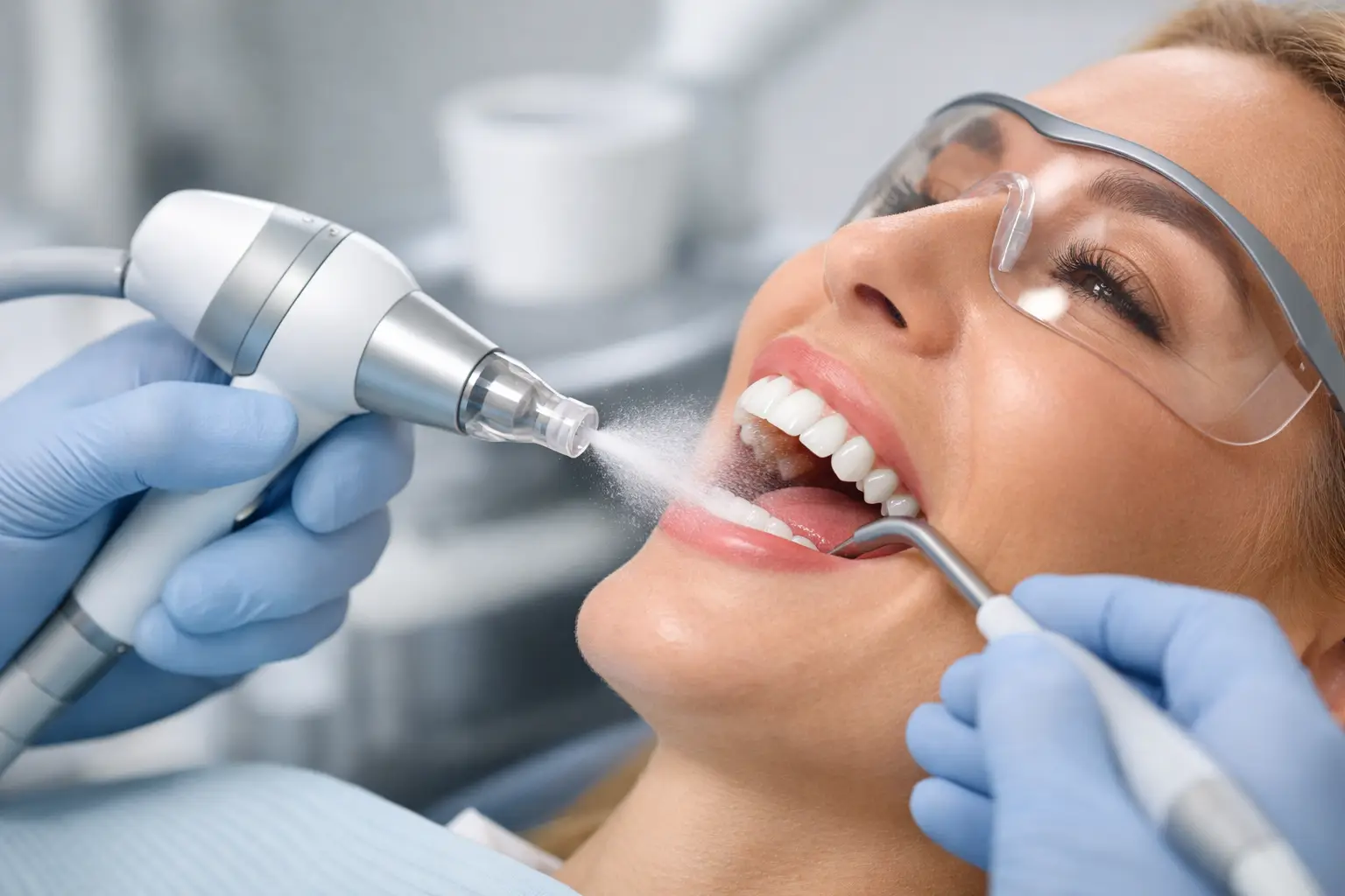 Pulizia denti con Airflow e vantaggi reali
